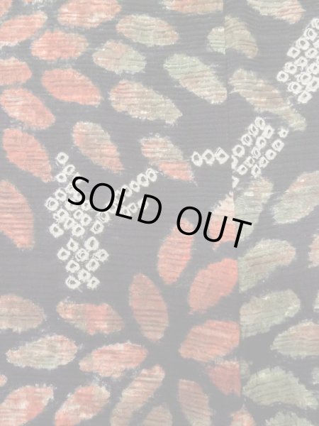 Photo6: Mint L1104W Used Japanese women  Black HAORI short jacket / Silk. Tree   (Grade A) (6)