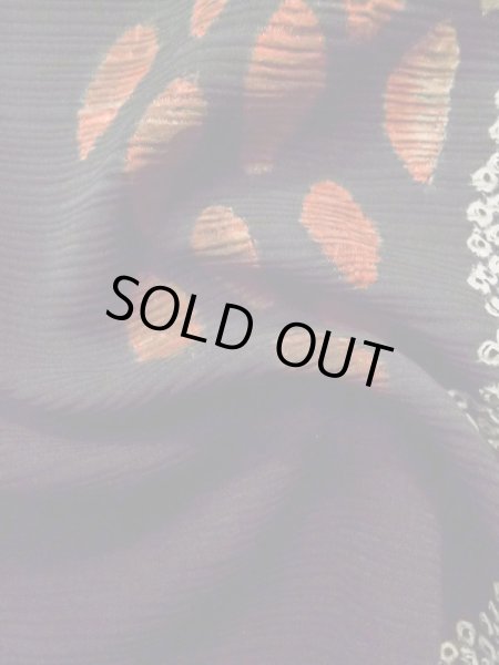 Photo10: Mint L1104W Used Japanese women  Black HAORI short jacket / Silk. Tree   (Grade A) (10)