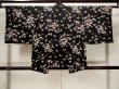 Photo2: L1104Z Used Japanese women  Black HAORI short jacket / Silk. Abstract pattern   (Grade D) (2)
