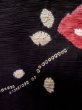 Photo6: Mint L1105A Used Japanese women  Black HAORI short jacket / Silk. Flower,   (Grade A) (6)