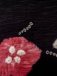 Photo7: Mint L1105A Used Japanese women  Black HAORI short jacket / Silk. Flower,   (Grade A) (7)
