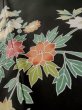 Photo8: Mint L1105D Used Japanese women  Black HAORI short jacket / Silk. Flower,   (Grade A) (8)