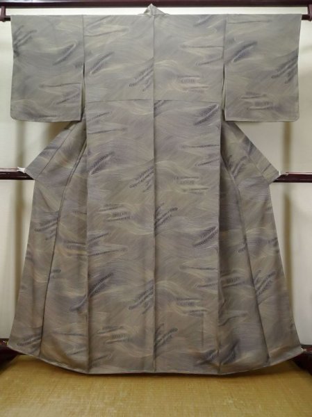 Photo1: Mint L1116E Used Japanese women  Beige KOMON dyed / Synthetic. Abstract pattern   (Grade A+) (1)
