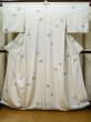 Photo1: Mint L1116G Used Japanese women  White KOMON dyed / Silk. Dot,   (Grade A) (1)