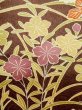 Photo6: L1116J Used Japanese women Pale Brown KOMON dyed / Silk. Chrysanthemum,   (Grade B) (6)
