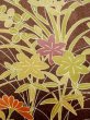 Photo7: L1116J Used Japanese women Pale Brown KOMON dyed / Silk. Chrysanthemum,   (Grade B) (7)