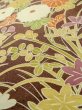 Photo8: L1116J Used Japanese women Pale Brown KOMON dyed / Silk. Chrysanthemum,   (Grade B) (8)