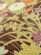 Photo8: L1116J Used Japanese women Pale Brown KOMON dyed / Silk. Chrysanthemum,   (Grade B) (8)