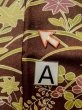 Photo14: L1116J Used Japanese women Pale Brown KOMON dyed / Silk. Chrysanthemum,   (Grade B) (14)