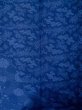 Photo4: L1116K Used Japanese women  Blue KOMON dyed / Silk. Flower,   (Grade B) (4)