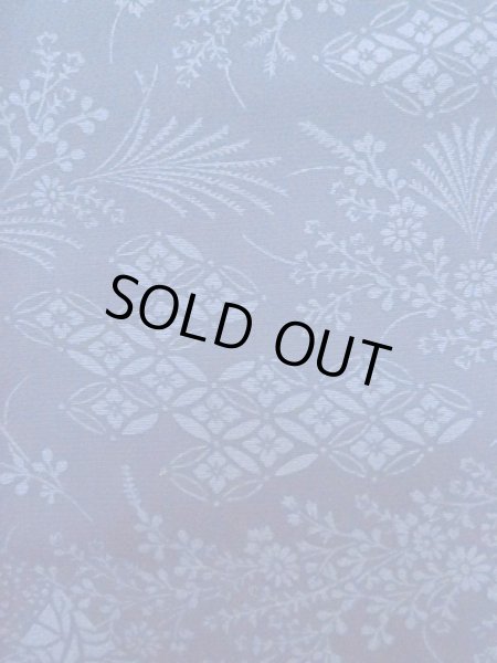 Photo5: L1116K Used Japanese women  Blue KOMON dyed / Silk. Flower,   (Grade B) (5)