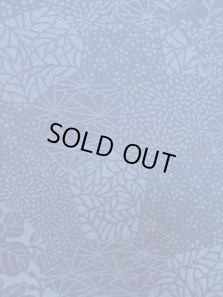 Photo7: L1116K Used Japanese women  Blue KOMON dyed / Silk. Flower,   (Grade B) (7)