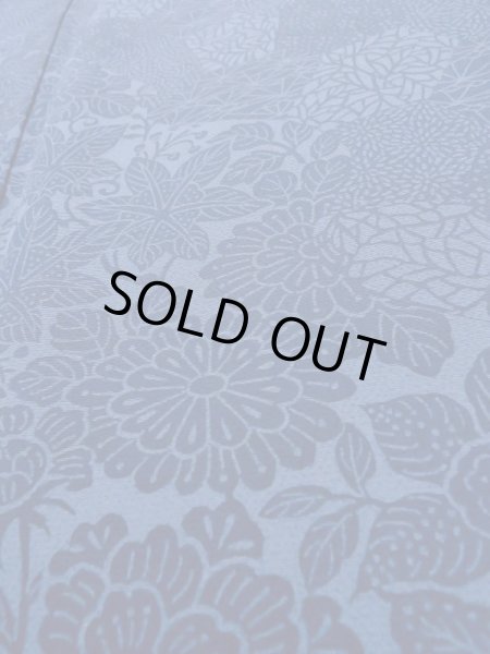 Photo8: L1116K Used Japanese women  Blue KOMON dyed / Silk. Flower,   (Grade B) (8)
