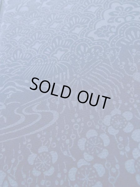 Photo10: L1116K Used Japanese women  Blue KOMON dyed / Silk. Flower,   (Grade B) (10)