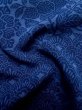 Photo11: L1116K Used Japanese women  Blue KOMON dyed / Silk. Flower,   (Grade B) (11)