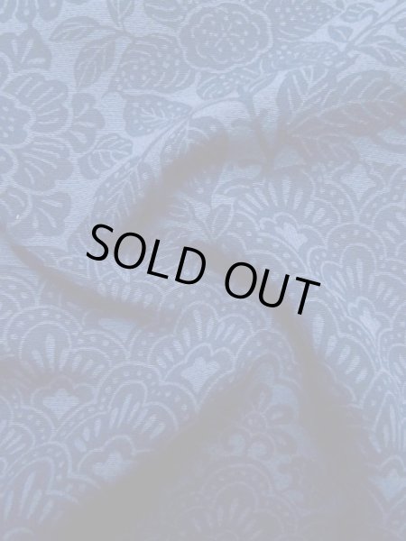 Photo11: L1116K Used Japanese women  Blue KOMON dyed / Silk. Flower,   (Grade B) (11)