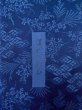 Photo13: L1116K Used Japanese women  Blue KOMON dyed / Silk. Flower,   (Grade B) (13)