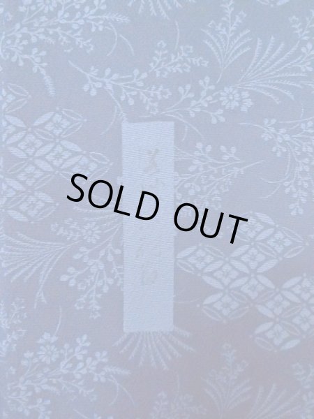 Photo13: L1116K Used Japanese women  Blue KOMON dyed / Silk. Flower,   (Grade B) (13)