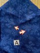 Photo15: L1116K Used Japanese women  Blue KOMON dyed / Silk. Flower,   (Grade B) (15)