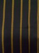 Photo6: L1116L Used Japanese women  Black KOMON dyed / Silk. Stripes   (Grade D) (6)