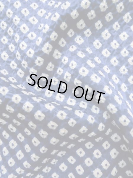 Photo9: Mint L1116M Used Japanese women  Blue KOMON dyed / Silk. Dapple pattern   (Grade A) (9)