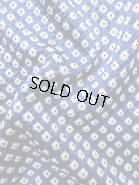 Photo10: Mint L1116M Used Japanese women  Blue KOMON dyed / Silk. Dapple pattern   (Grade A) (10)