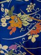 Photo4: L1116O Used Japanese women  Blue KOMON dyed / Silk. Flower,   (Grade C) (4)