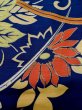 Photo6: L1116O Used Japanese women  Blue KOMON dyed / Silk. Flower,   (Grade C) (6)