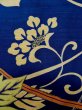 Photo7: L1116O Used Japanese women  Blue KOMON dyed / Silk. Flower,   (Grade C) (7)