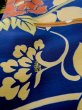 Photo10: L1116O Used Japanese women  Blue KOMON dyed / Silk. Flower,   (Grade C) (10)