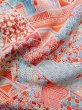 Photo12: Mint L1116Q Used Japanese women Pale Pink KOMON dyed / Silk. Peony,   (Grade A) (12)