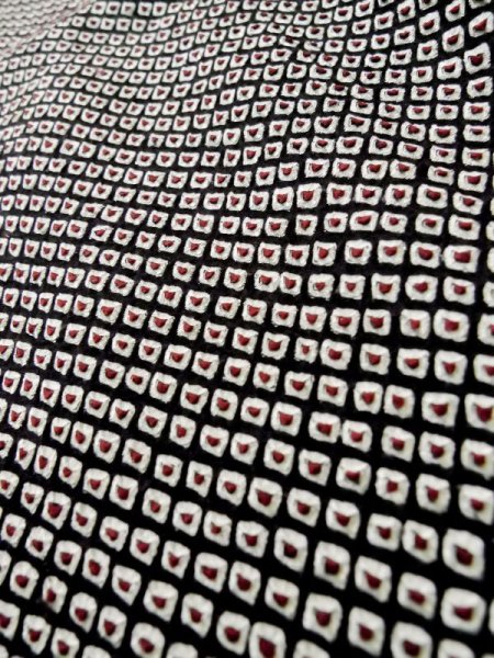 Photo8: Mint L1116U Used Japanese women  Black KOMON dyed / Silk. Dapple pattern   (Grade A) (8)
