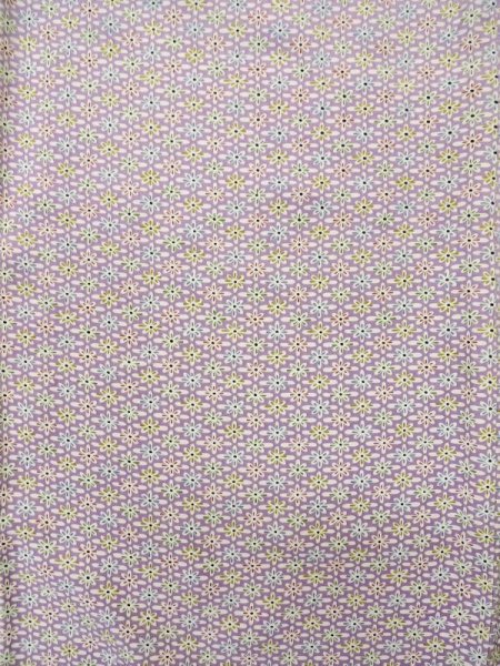 Photo3: L1116W Used Japanese women  Wisteria KOMON dyed / Silk. Flower   (Grade B) (3)