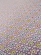 Photo7: L1116W Used Japanese women  Wisteria KOMON dyed / Silk. Flower   (Grade B) (7)