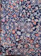 Photo3: Mint L1117B Used Japanese women Dark Blue KOMON dyed / Silk. Chinese flower,   (Grade A) (3)
