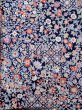 Photo3: Mint L1117B Used Japanese women Dark Blue KOMON dyed / Silk. Chinese flower,   (Grade A) (3)