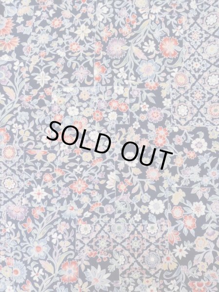 Photo4: Mint L1117B Used Japanese women Dark Blue KOMON dyed / Silk. Chinese flower,   (Grade A) (4)