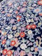 Photo10: Mint L1117B Used Japanese women Dark Blue KOMON dyed / Silk. Chinese flower,   (Grade A) (10)