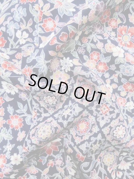 Photo11: Mint L1117B Used Japanese women Dark Blue KOMON dyed / Silk. Chinese flower,   (Grade A) (11)