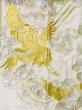 Photo7: L1124A Used Japanese women  Off White UCHIKAKE Wedding / Silk. Peony,   (Grade D) (7)