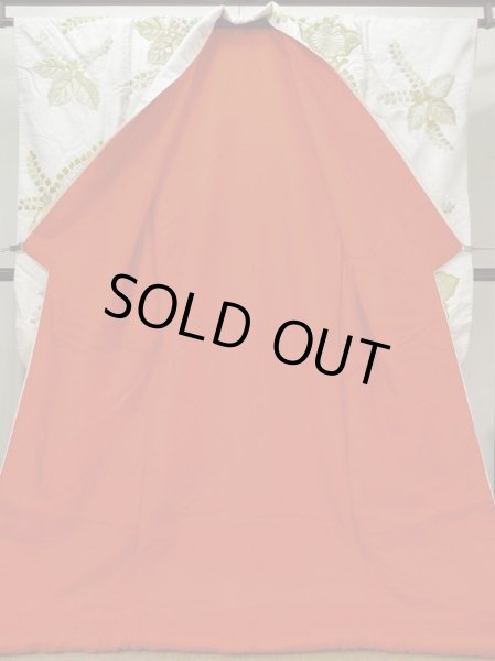 Photo4: L1124C Used Japanese women  Off White UCHIKAKE Wedding / Silk. Peony,   (Grade B) (4)