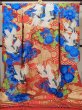 Photo1: L1124D Used Japanese women  Orange UCHIKAKE Wedding / Silk. Peony,   (Grade B) (1)