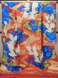 Photo2: L1124D Used Japanese women  Orange UCHIKAKE Wedding / Silk. Peony,   (Grade B) (2)