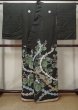 Photo2: L1124E Used Japanese women  Black UCHIKAKE Wedding / Silk. Phoenix,   (Grade D) (2)