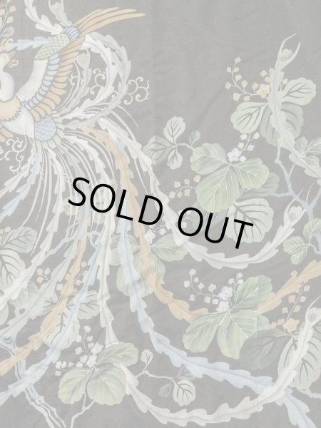 Photo6: L1124E Used Japanese women  Black UCHIKAKE Wedding / Silk. Phoenix,   (Grade D) (6)