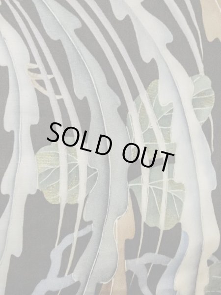 Photo10: L1124E Used Japanese women  Black UCHIKAKE Wedding / Silk. Phoenix,   (Grade D) (10)