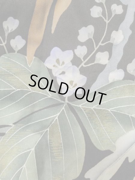 Photo11: L1124E Used Japanese women  Black UCHIKAKE Wedding / Silk. Phoenix,   (Grade D) (11)