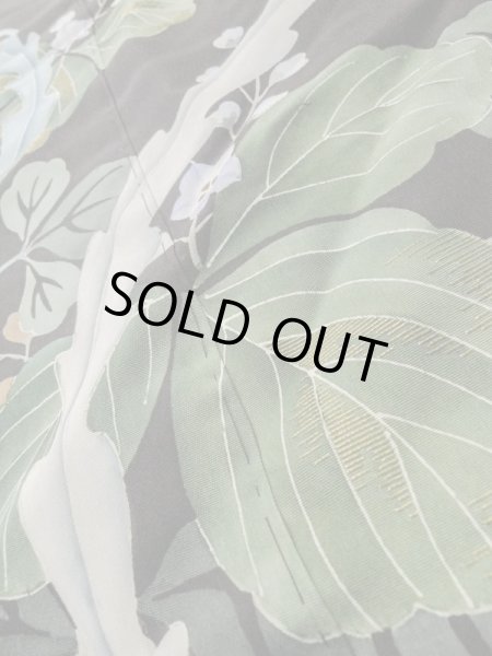 Photo12: L1124E Used Japanese women  Black UCHIKAKE Wedding / Silk. Phoenix,   (Grade D) (12)