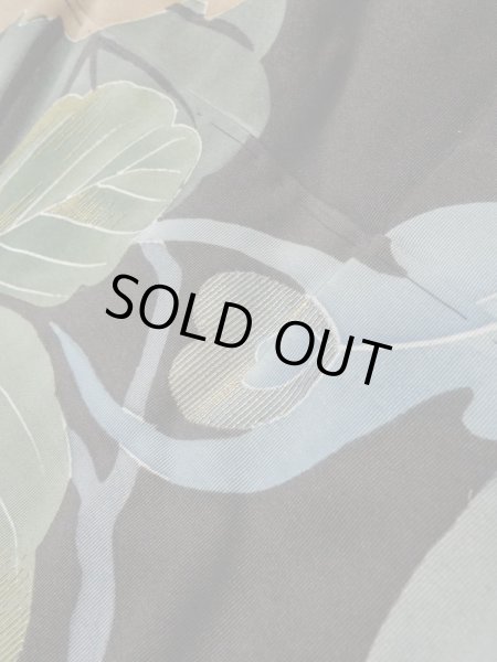 Photo14: L1124E Used Japanese women  Black UCHIKAKE Wedding / Silk. Phoenix,   (Grade D) (14)