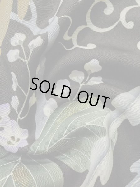 Photo17: L1124E Used Japanese women  Black UCHIKAKE Wedding / Silk. Phoenix,   (Grade D) (17)